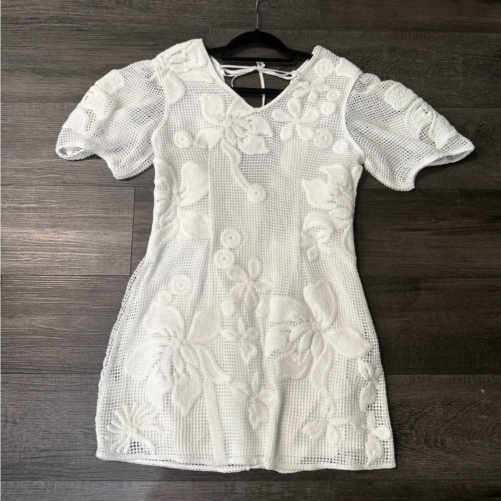H&M Elegant White Crochet Dress